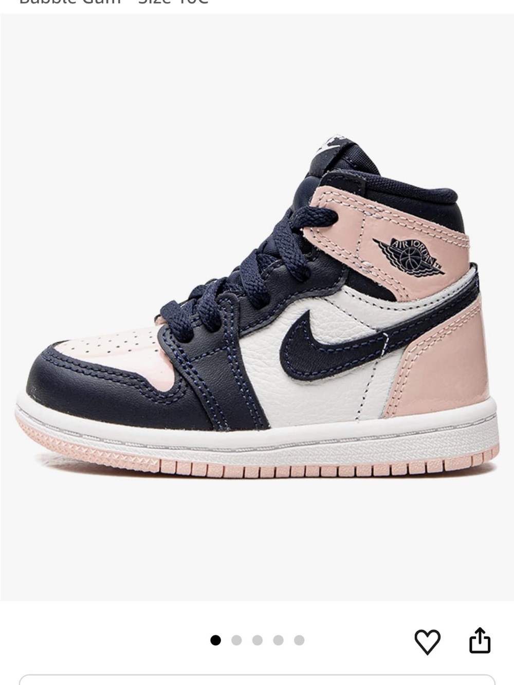 Nike toddler retro 1 Air Jordan High-Top Sneakers in Pink and Black